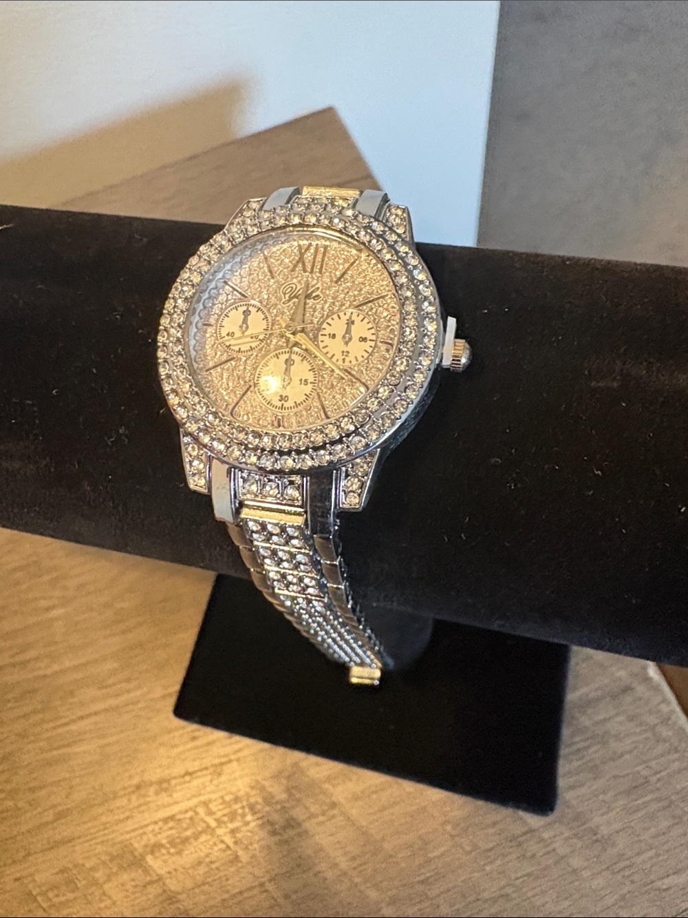 Women’s Silver Rhinestone Statement Watch – Chronograph Style - Picture 2 of 3